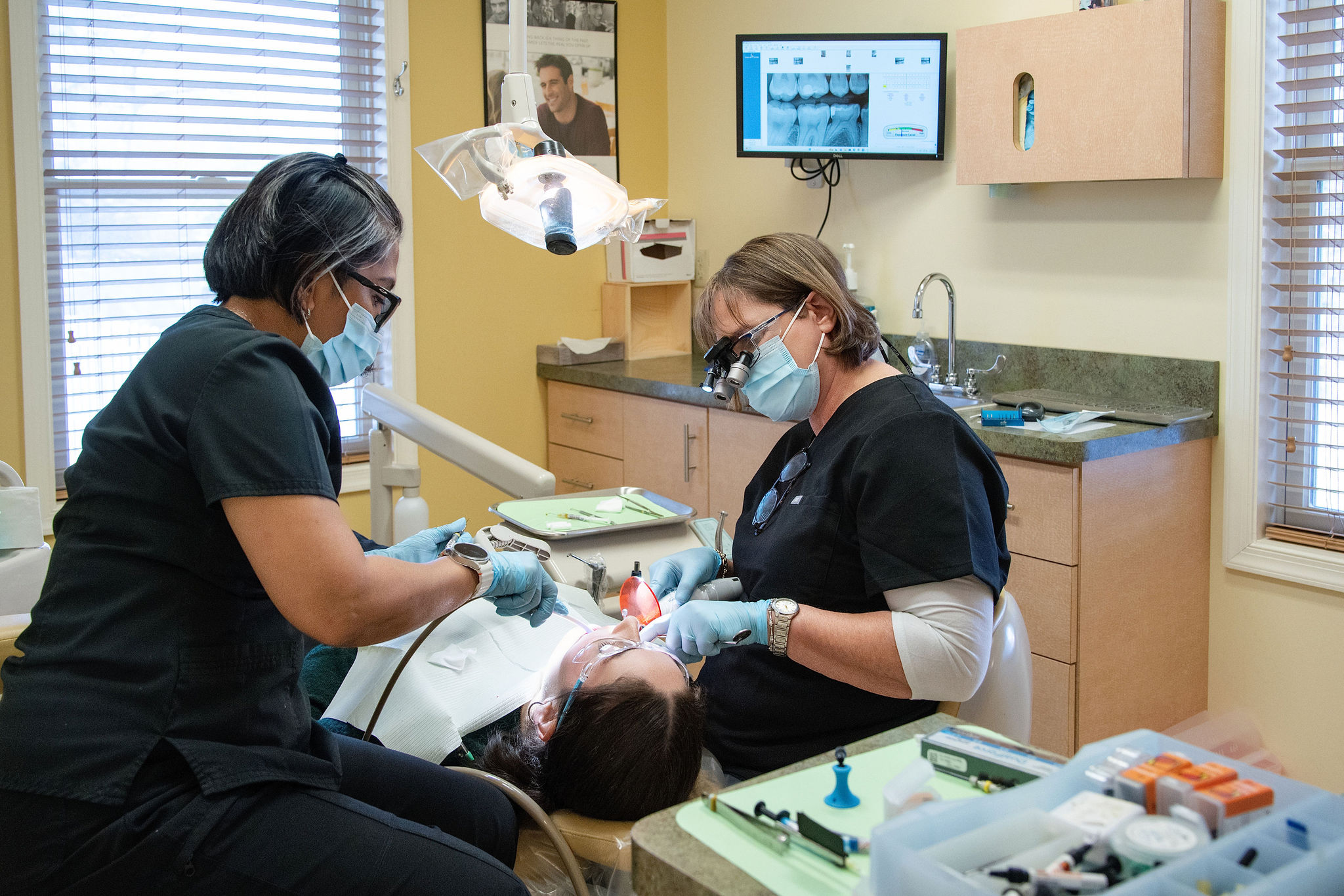 Dr. Kreitman performing implant-related dental work